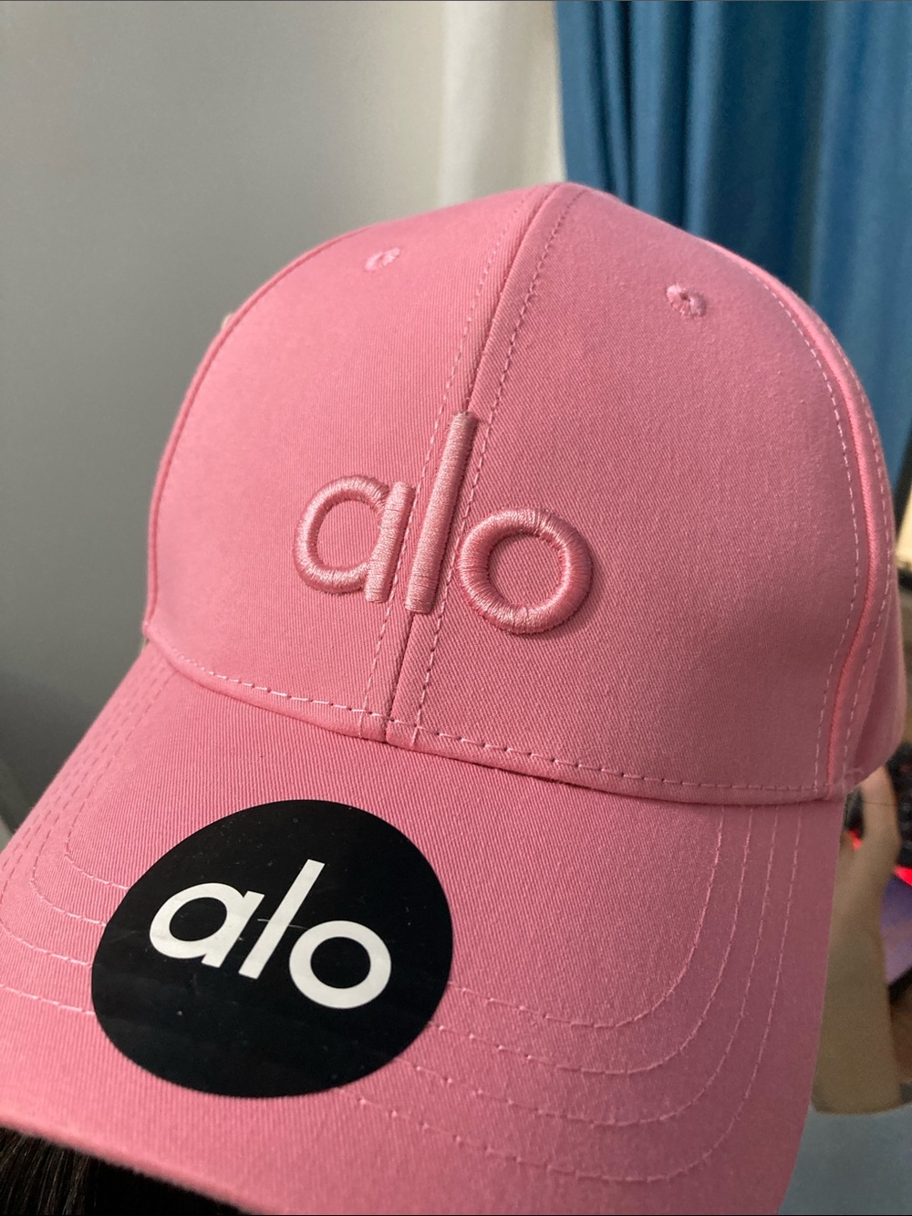 Alo Embroidered Logo Pink Baseball Cap
